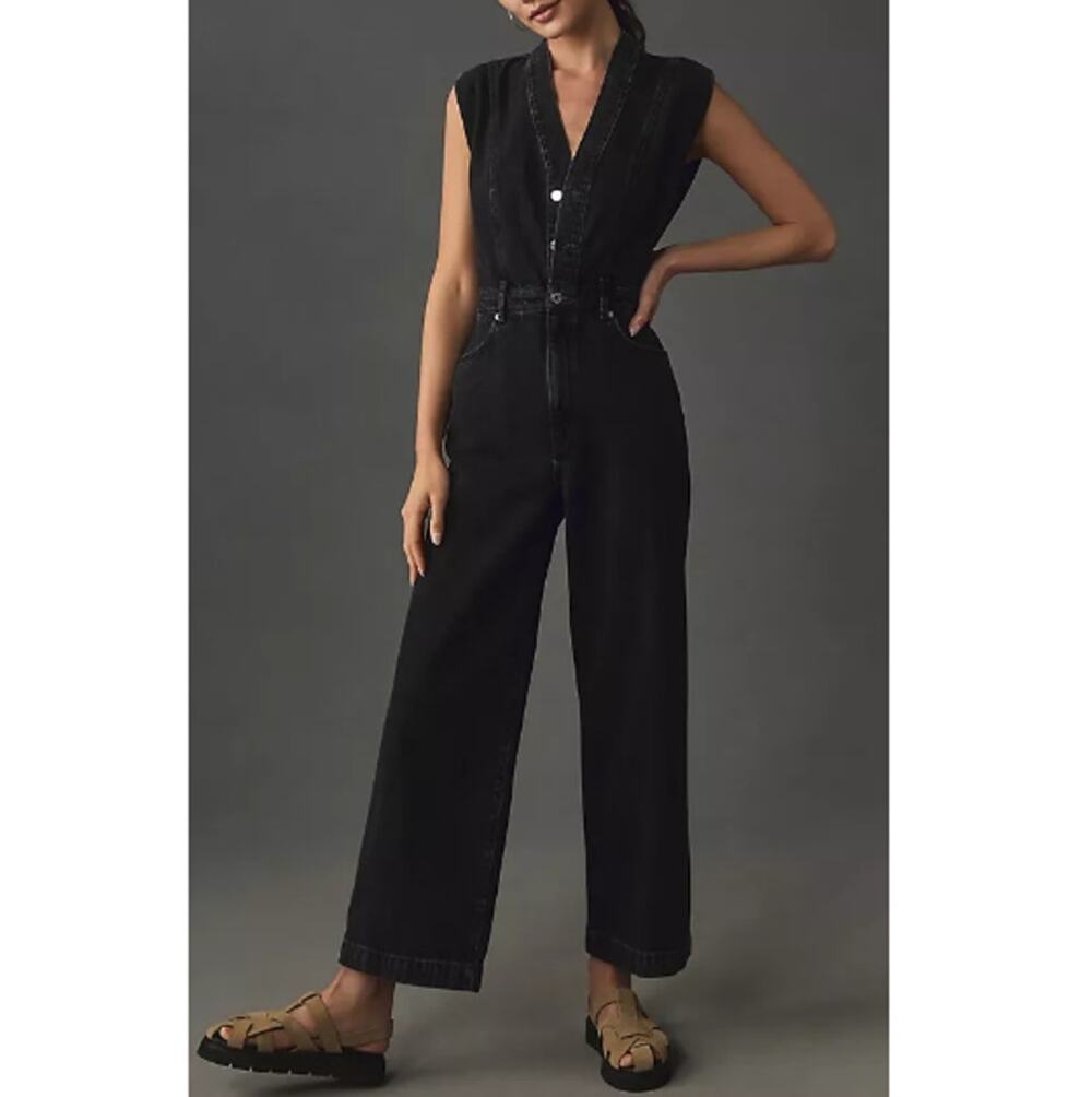 Ética Camden Wide Leg Jumpsuit Women's Black Size L